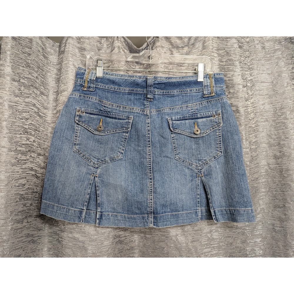 Gloria Vanderbilt Denim Skort Y2K 5 Pocket Button Zip Sz 6 - Picture 2 of 5